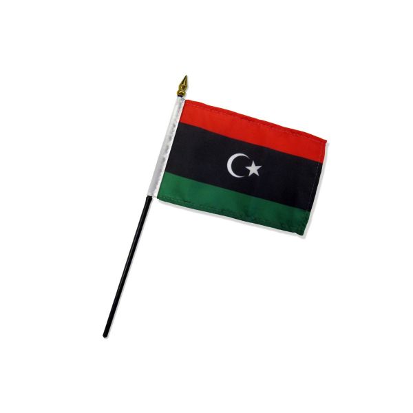 LIBYA STICK FLAG 4X6"