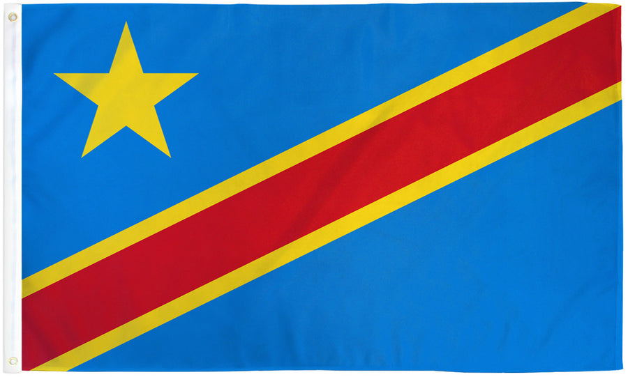 CONGO DEMOCRATIC REPUBLIC FLAG POLY 3X5'