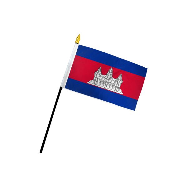 CAMBODIA STICK FLAG 4X6"