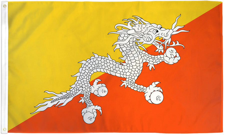 BHUTAN FLAG POLY 3X5'