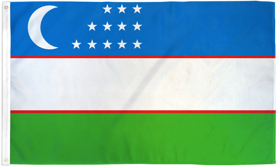 UZBEKISTAN FLAG POLY 3X5'