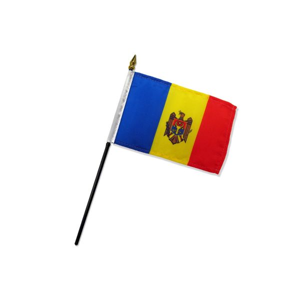 MOLDOVA STICK FLAG 4X6"