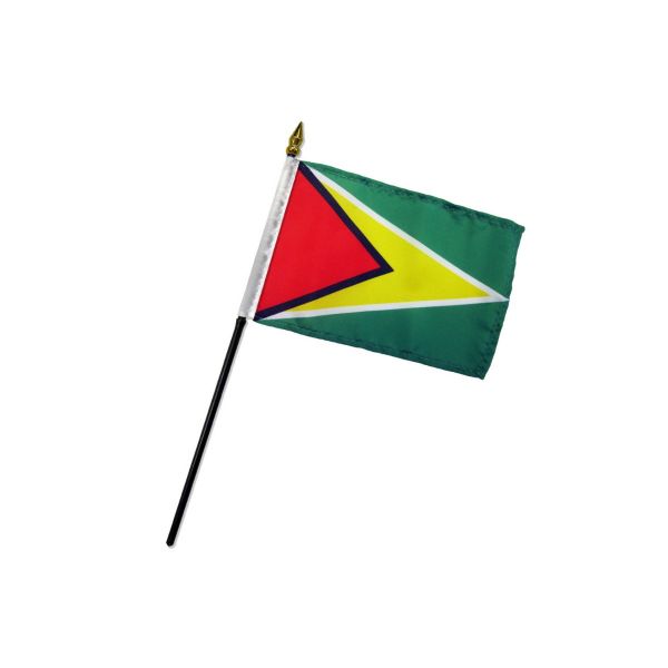 GUYANA STICK FLAG 4X6"