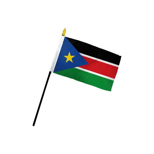 SOUTH SUDAN STICK FLAG 4X6"