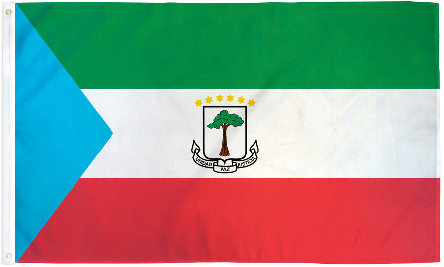 EQUATORIAL GUINEA FLAG POLY 3X5'