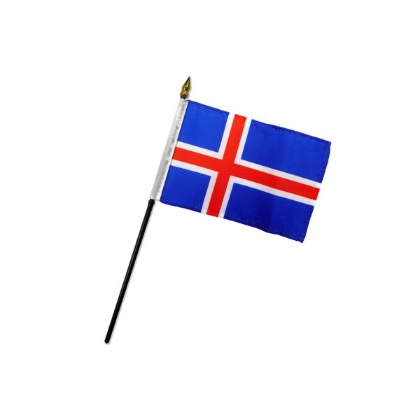 ICELAND STICK FLAG 4X6"