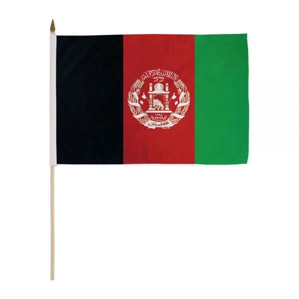 AFGHANISTAN FLAG STICK FLAG 12X18"