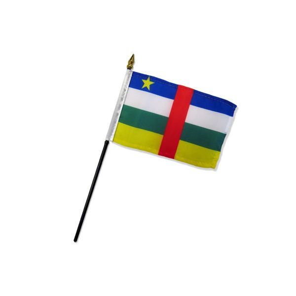 CENTRAL AFRICAN REPUBLIC STICK FLAG 4X6"