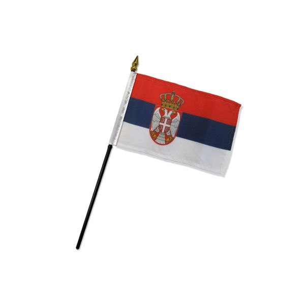 SERBIA STICK FLAG 4X6"