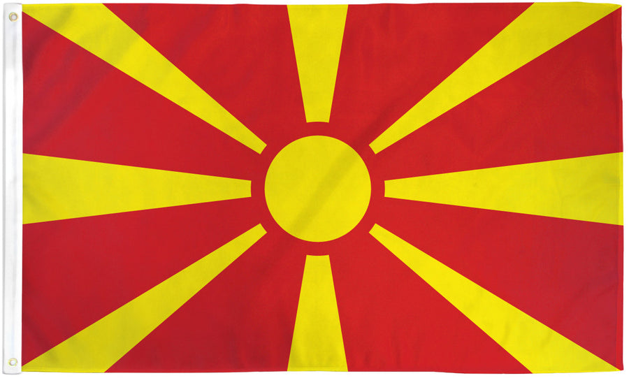 NORTH MACEDONIA FLAG POLY 3X5'