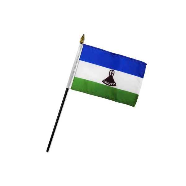 LESOTHO STICK FLAG 4X6"