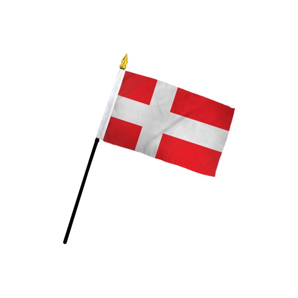 DENMARK STICK FLAG 4X6"