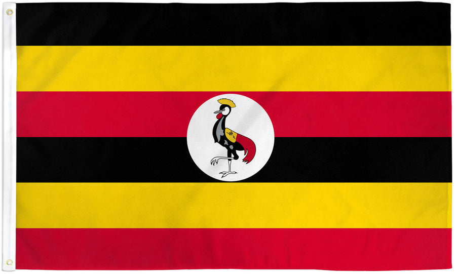 UGANDA FLAG POLY 3X5'