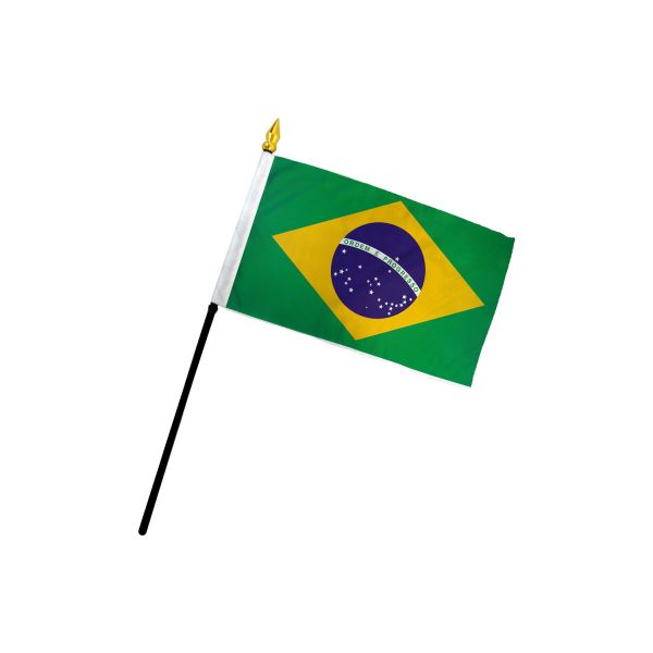 BRAZIL STICK FLAG 4X6"