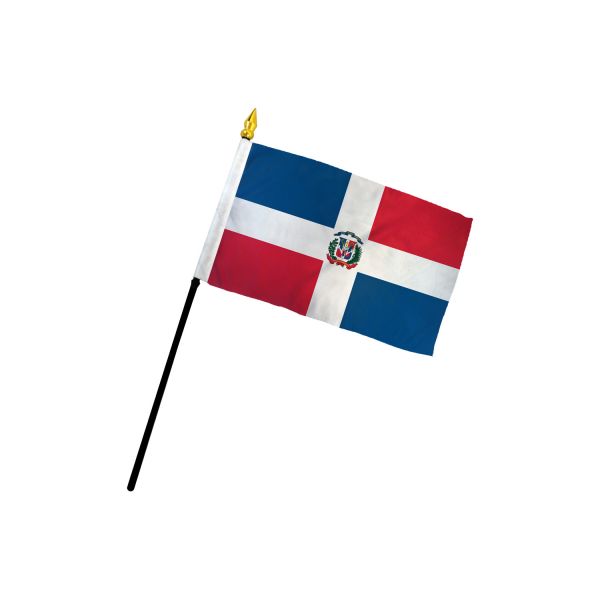 DOMINICAN REPUBLIC STICK FLAG 4X6"