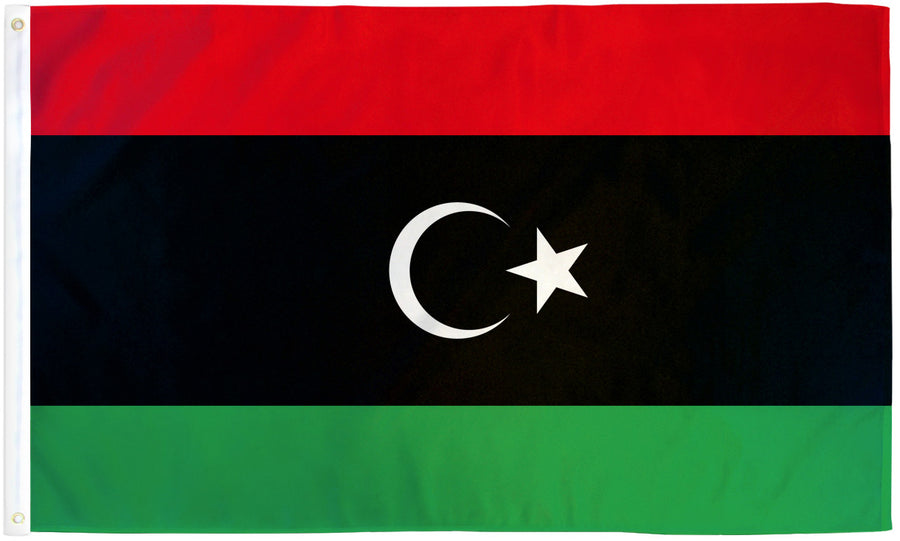 LIBYA FLAG POLY 3X5'