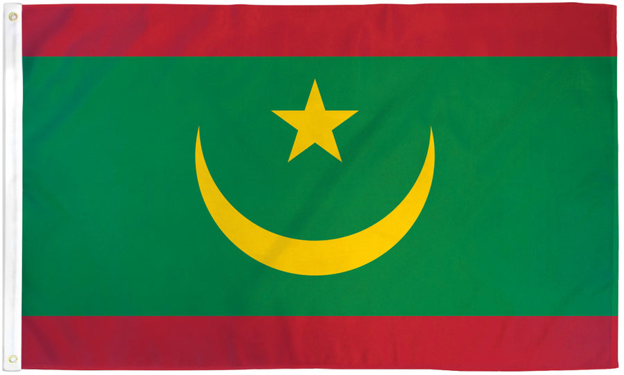 MAURITANIA FLAG POLY 3X5'