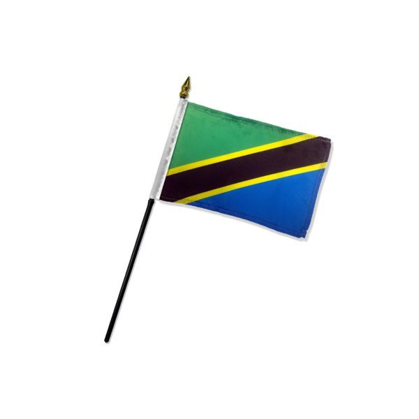 TANZANIA STICK FLAG 4X6"
