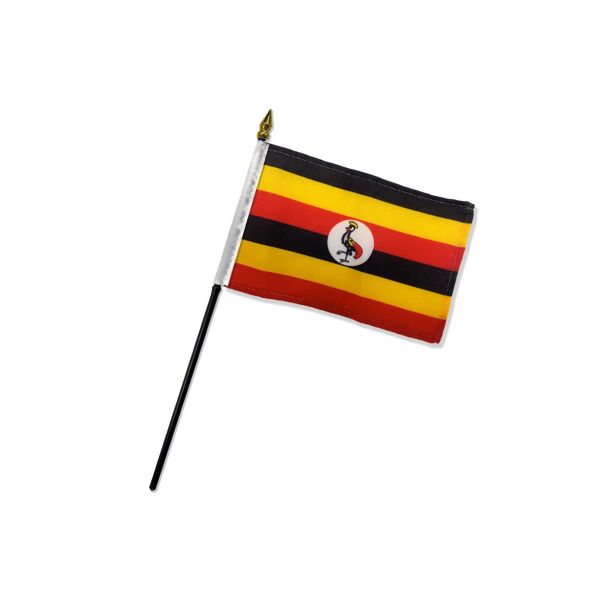 UGANDA STICK FLAG 4X6"