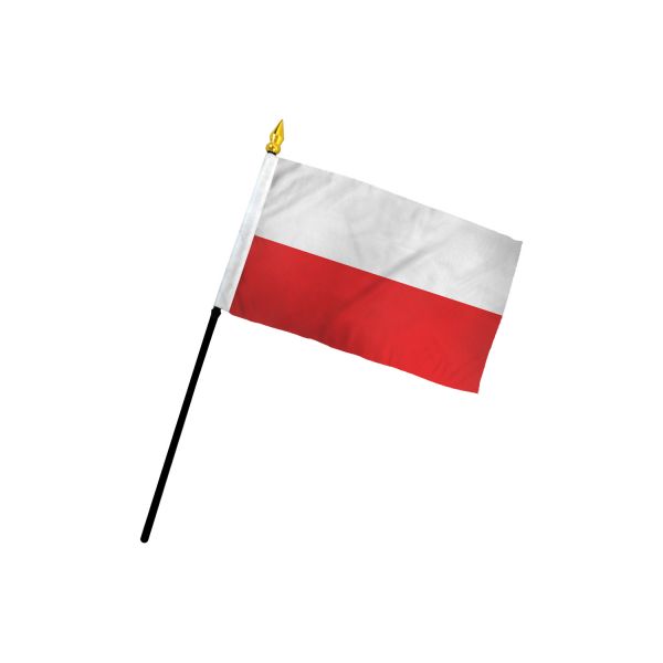 POLAND STICK FLAG 4X6"