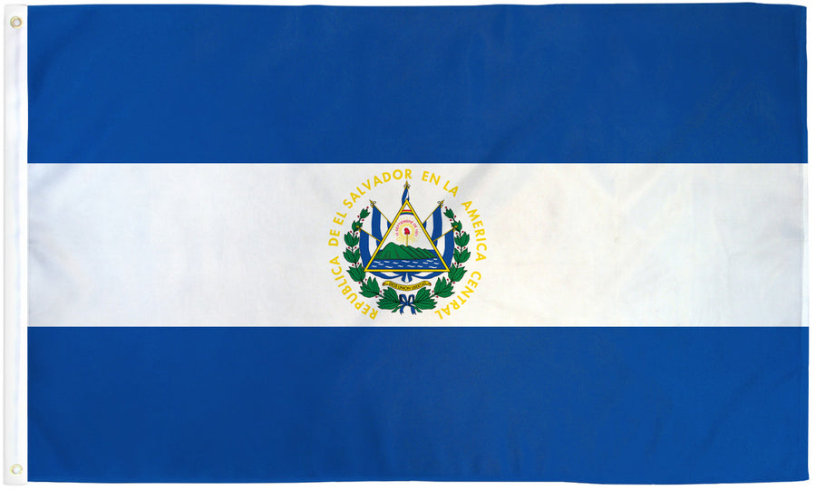 EL SALVADOR FLAG POLY 3X5'