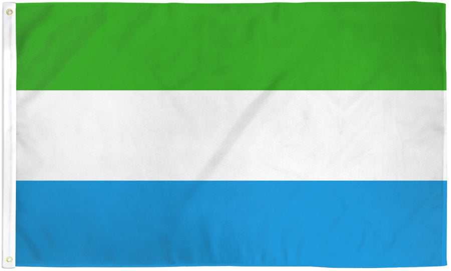 SIERRA LEONE FLAG POLY 3X5'