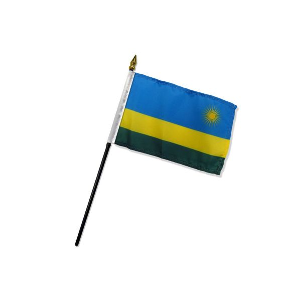 RWANDA STICK FLAG 4X6"