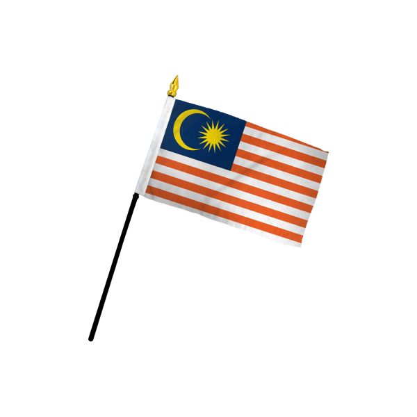 MALAYSIA STICK FLAG 4X6