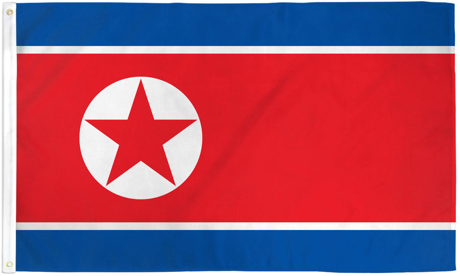NORTH KOREA FLAG POLY 3X5'