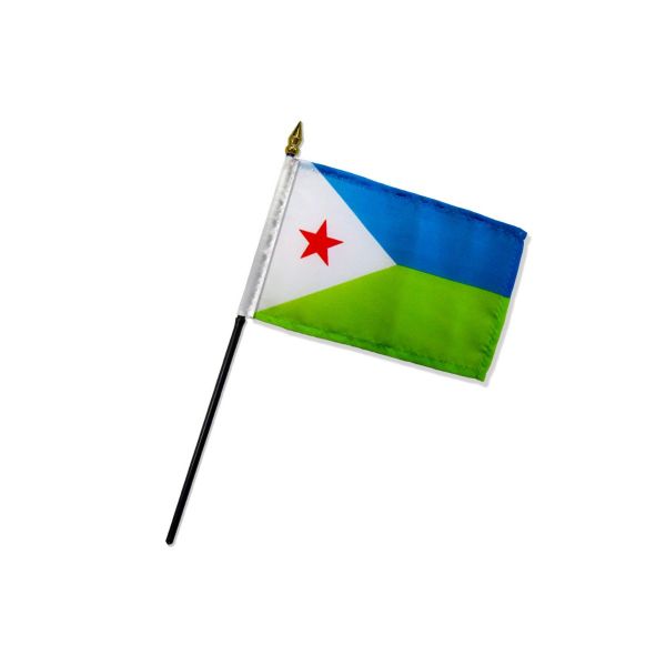 DJIBOUTI STICK FLAG 4X6"