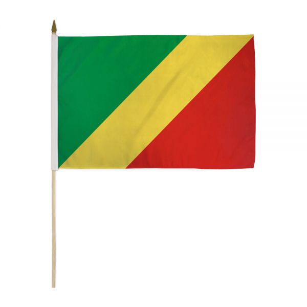 CONGO REPUBLIC STICK FLAG 12X18"