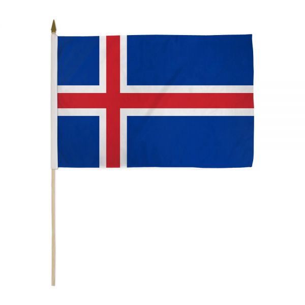 ICELAND STICK FLAG 12X18"