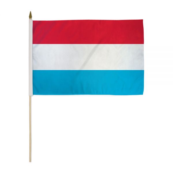 LUXEMBOURG STICK FLAG 12X18"