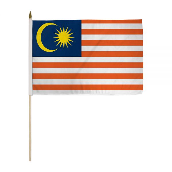 MALAYSIA STICK FLAG 12X18"