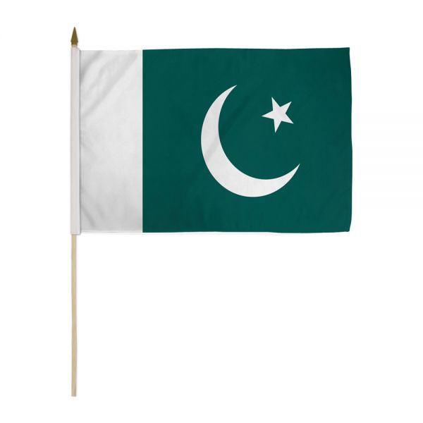 PAKISTAN STICK FLAG 12X18"