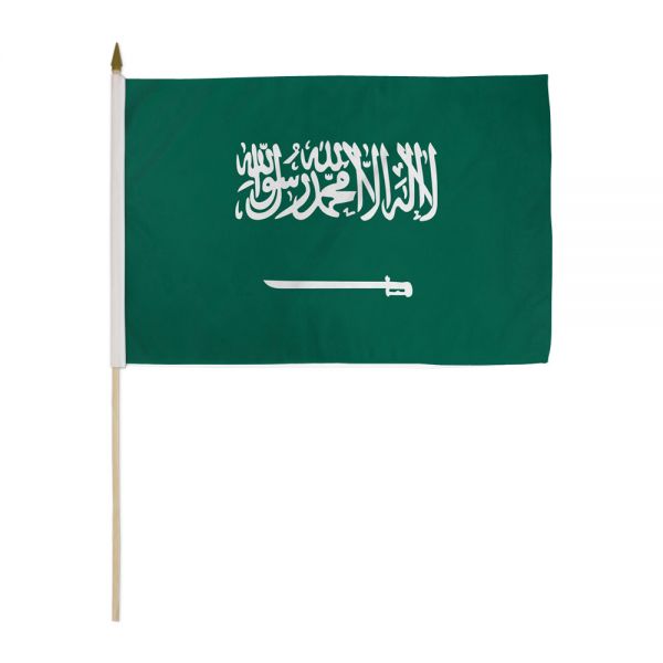 SAUDI ARABIA STICK FLAG 12X18"