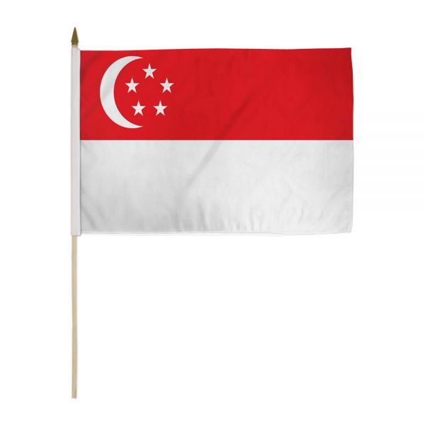 SINGAPORE STICK FLAG 12X18"