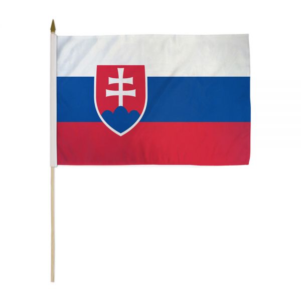 SLOVAKIA STICK FLAG 12X18"