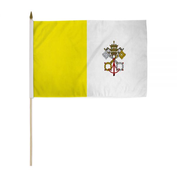 VATICAN CITY STICK FLAG 12X18"