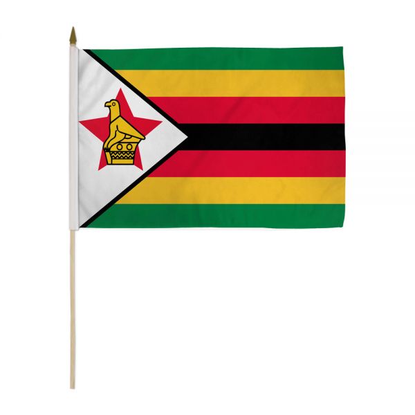ZIMBABWE STICK FLAG 12X18"
