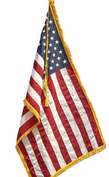 U.S. Embroidered Nylon Pole - Hem & Fringe Indoor Flag - Flags Unlimited