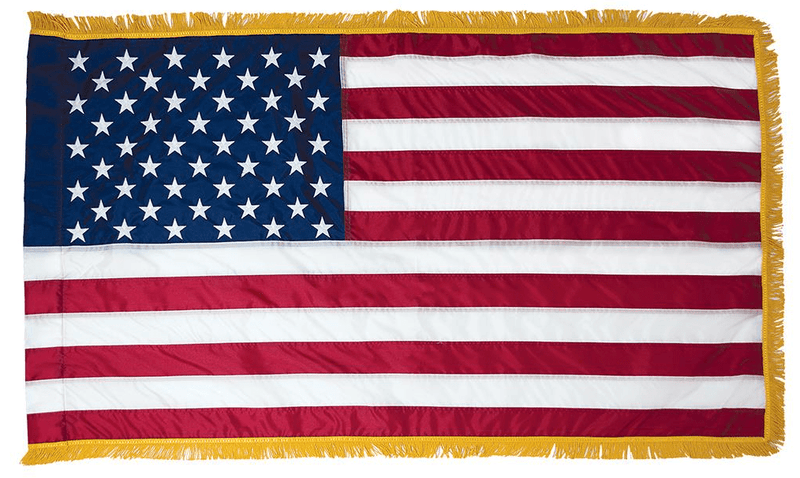 U.S. Embroidered Nylon Pole - Hem & Fringe Indoor Flag - Flags Unlimited